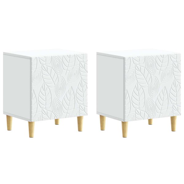 vidaXL Table de chevet 2 Pièces Blanc 43 x 34 5 x 50 cm Bois d'ingénierie