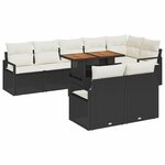vidaXL Ensemble de canapé de jardin 9 Pièces Noir  Crème 100 x 55 x 73 cm