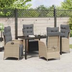 vidaXL Ensemble de salle à manger pour jardin 5 Pièces Beige Poly rotin