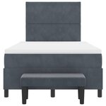vidaXL Lit à ressorts avec matelas Gris foncé 120 x 190 cm Velours