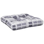 vidaXL Coussin de palette motif à carreaux gris 60x60x12 cm tissu