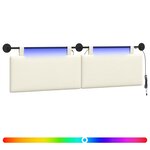 vidaXL Tête de lit suspendue Crème Tissu en velours côtelé