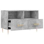 vidaXL Meuble TV Gris béton 80x36x50 cm Bois d'ingénierie
