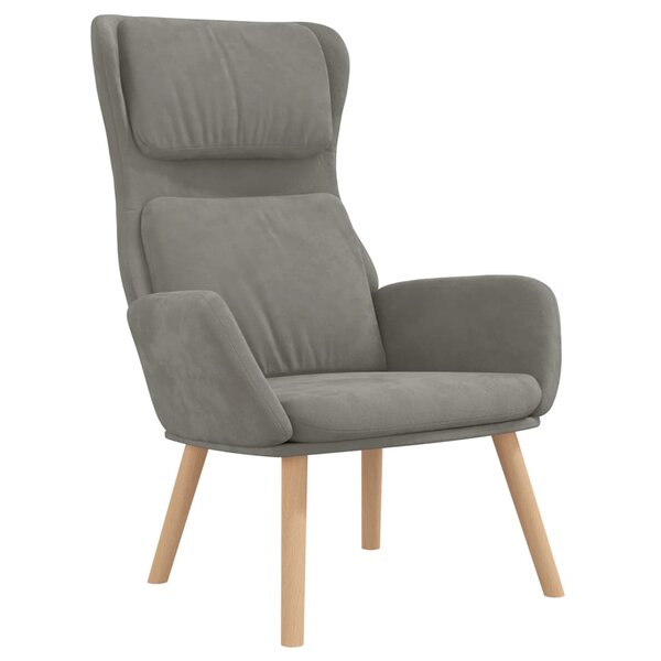 vidaXL Chaise de relaxation Gris clair Velours
