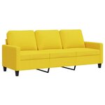 vidaXL Canapé à 3 places Jaune clair 180 cm Tissu