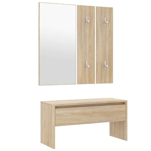 Ensemble de meubles de couloir chêne sonoma bois d'ingénierie 02_0010776
