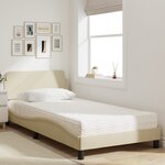 vidaXL Lit avec matelas Dover crème 100x200 cm tissu