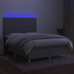 vidaXL Sommier à lattes de lit et matelas et LED Gris clair 140x200 cm