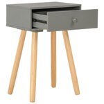 vidaXL Table de chevet 2 Pièces Gris Pin massif