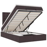 VidaXL Cadre de lit ottoman avec matelas marron foncé 120x190 cm tissu