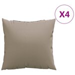 vidaXL Coussins de canapé lot de 4 taupe 40x40 cm tissu