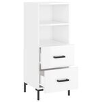 vidaXL Buffet Blanc brillant 34 5x34x90 cm Bois d'ingénierie
