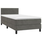 vidaXL Sommier à lattes de lit et matelas et LED Gris foncé 90x190 cm