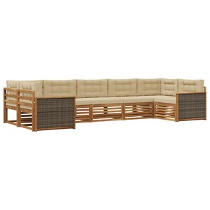 vidaXL Ensemble de canapés d'extérieur 7 Pièces Naturel et Beige