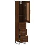 vidaXL Buffet haut Chêne marron 34 5x34x180 cm Bois d'ingénierie