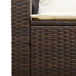 vidaXL Salon de jardin 5 Pièces avec coussins empilable marron polyrotin