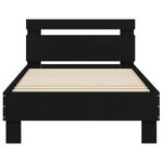vidaXL Cadre de lit sans matelas avec lumières LED noir 75x190 cm