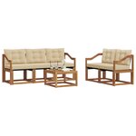 vidaXL Ensemble de canapés d'extérieur 6 Pièces Naturel et Beige