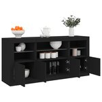 vidaXL Buffet avec lumières LED noir 142 5x37x67 cm