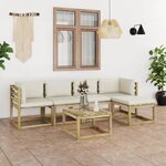 vidaXL Salon de jardin 6 Pièces avec coussins bois de pin imprégné