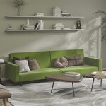 vidaXL Canapé-lit à 2 places vert clair velours