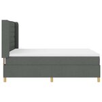 vidaXL Lit à ressorts avec matelas Gris foncé 140 x 190 cm tissu