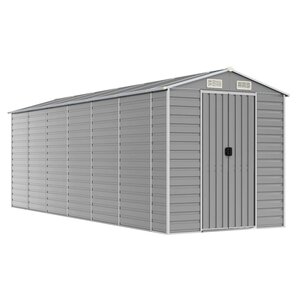 vidaXL Abri de jardin gris clair 191 x 555 x 198 cm en acier galvanisé