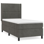 vidaXL Sommier à lattes de lit et matelas Gris foncé 90x200 cm Velours