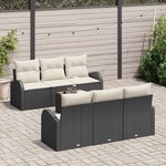 vidaXL Ensemble de canapé de jardin Noir 55 x 55 x 37 cm polyrotin