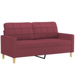 vidaXL Ensemble de canapés 3 Pièces avec coussins rouge bordeaux tissu