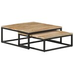 vidaXL Tables gigognes 2 Pièces Bois solide de manguier