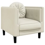 vidaXL Fauteuil avec coussin crème velours