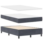 Lit à sommier box avec matelas et LED Gris foncé 120x190 cm en velours