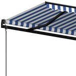 vidaXL Auvent rétractable automatique 450x350 cm Bleu et blanc