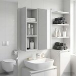 vidaXL Armoire murale de salle de bain Blanc 20 x 16 x 62 5 cm