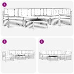 vidaXL Ensemble de canapés d'extérieur 6 pc Blanc et crème Polyester