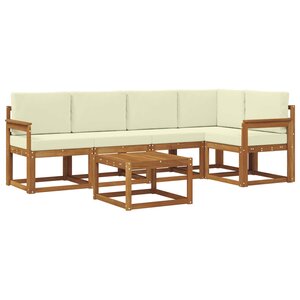 vidaXL Ensemble de canapés d'extérieur 6 pc Naturel et Crème