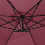 Vidaxl parasol déporté à led et mât en acier rouge bordeaux