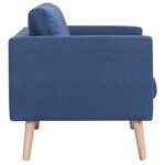 vidaXL Canapé à 3 places Tissu Bleu
