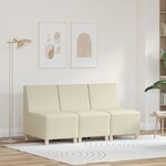 vidaXL Chaises Sofa 3 Pièces Crème 55 x 74 x 82 cm Faux cuir