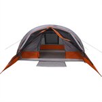 vidaXL Tente de camping de cabine 4 personnes gris orange imperméable