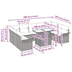 vidaXL Ensemble de Canapés de Jardin 10 Pièces avec Coussins Rattan Poly Noir