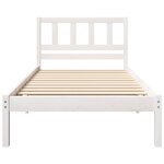 vidaXL Cadre de lit Blanc 90 x 190 cm Bois massif en pin