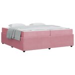 vidaXL Cadre de lit avec matelas Rose 200 x 200 cm tissu