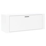 vidaXL Armoire à chaussure murale Blanc brillant 100x35x38 cm