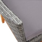 vidaXL Mobilier d'extérieur 9 Pièces résine tressée et bois d'acacia gris