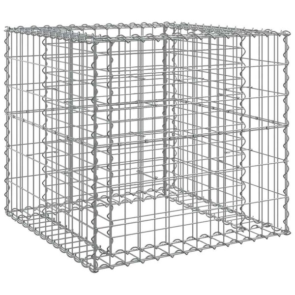 vidaXL Panier de gabions argenté 70x70x65 cm fer galvanisé