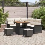 vidaXL Ensemble de canapé de jardin 8 Pièces Noir polyrotin