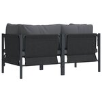 vidaXL Mobilier de jardin avec coussin 2 Pièces Anthracite Acier