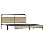 vidaXL Cadre de lit en métal sans matelas chêne sonoma 180x200 cm